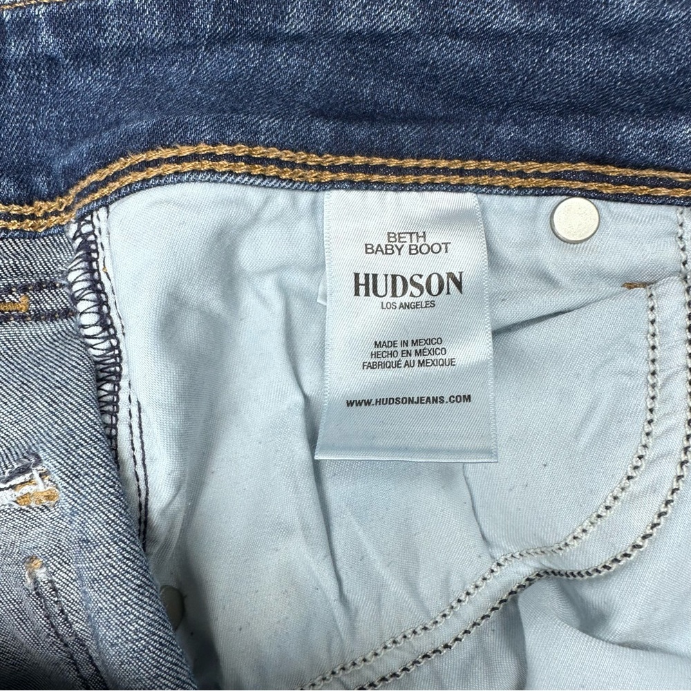 Hudson Jeans Beth Baby Boot Womens Size 29 Mid-Rise Medium Wash Back Flap Pocket - Picture 4 of 8